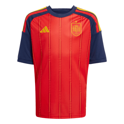 adidas Spain youth soccer jersey — 2026 home, Vivid Red — front