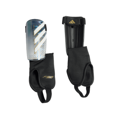 adidas F50 Match shin guards — adult black/white — front