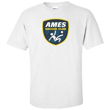 Ames Soccer Club | Garment Print Badge Tee Tshirt Gildan Youth Medium