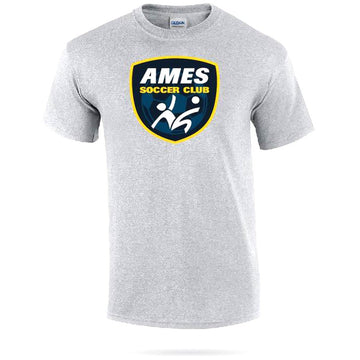 Ames Soccer Club | Gildan Badge Tee (Men's) T-Shirt Gildan Small Sport Grey