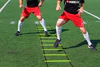 How far apart should rungs be on agility ladder?