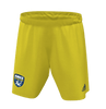 What method is used to add the adidas logo to the yellow club shorts?