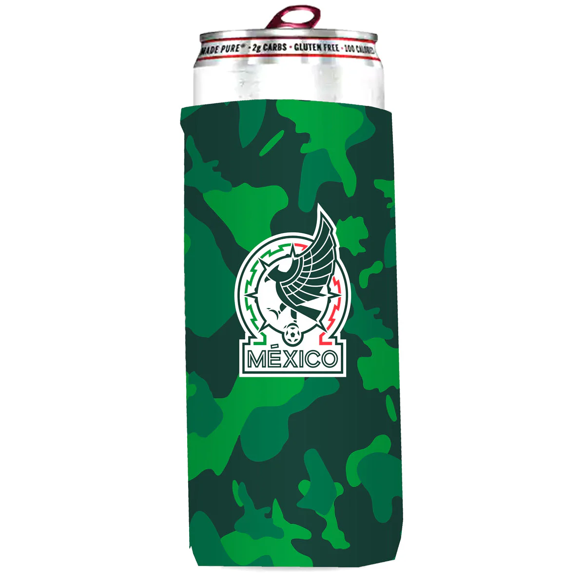 Does the neoprene in the Mexico Soccer Badge Camo Slim Can Coozie offer any advantages?