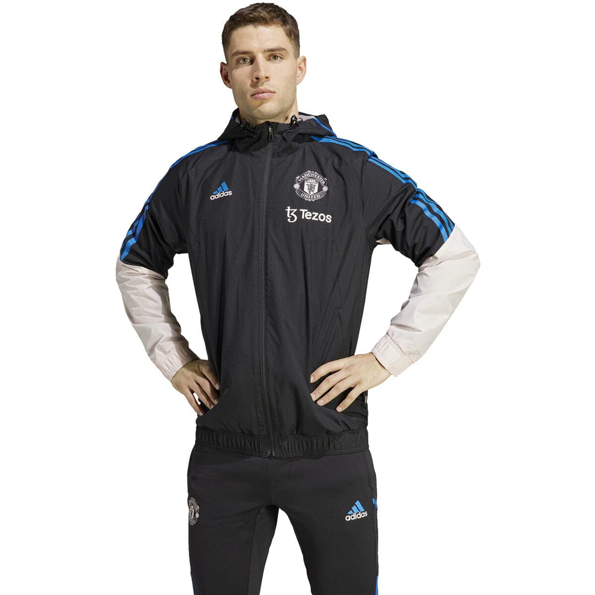 Is the adidas Men's HT4288 Manchester United22 Jacket rain-resistant?