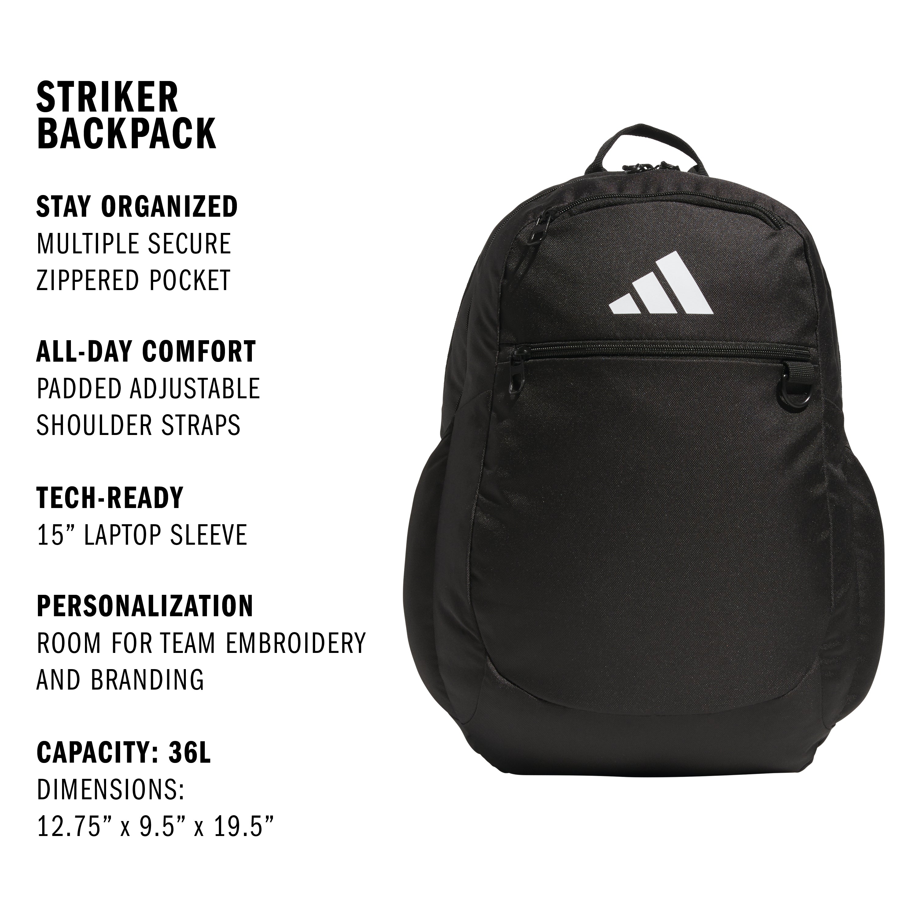 adidas Striker 3 Backpack (Black)