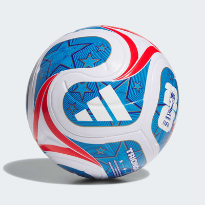 adidas Trionda USA League ball — World Cup 26 — White / Royal Blue / Solar Blue / Vivid Red — front