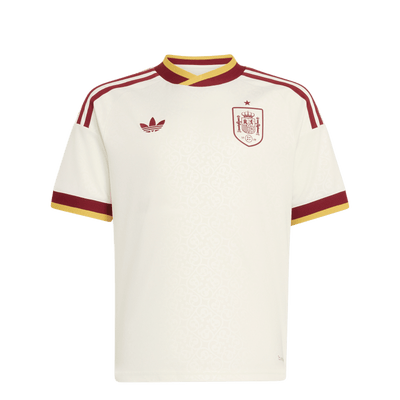 adidas Spain youth away soccer jersey — 2026, Off White — front