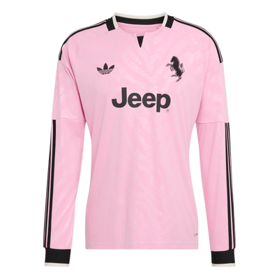 adidas Juventus 26/27 away long sleeve jersey — true pink/black — front