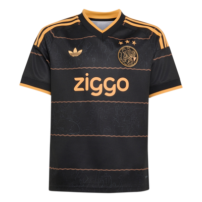 adidas Youth Ajax Amsterdam 26/27 away jersey — black/hazy orange — front