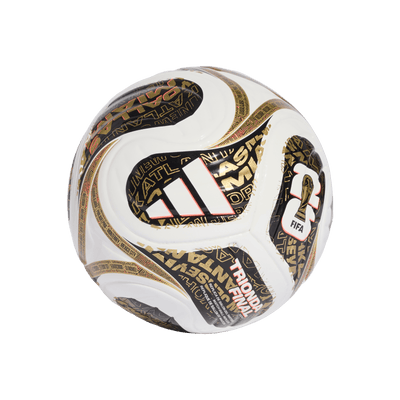 adidas World Cup 26 Trionda Finals mini ball, white/black/gold - front view