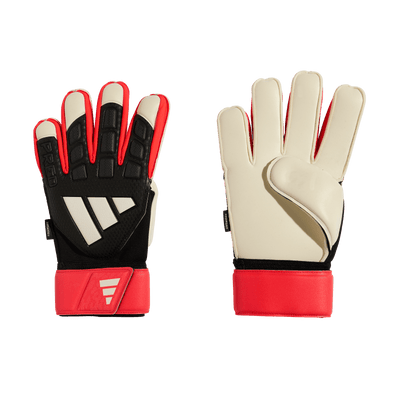 adidas Predator Match Fingersave goalkeeper gloves — black — backhand and palm