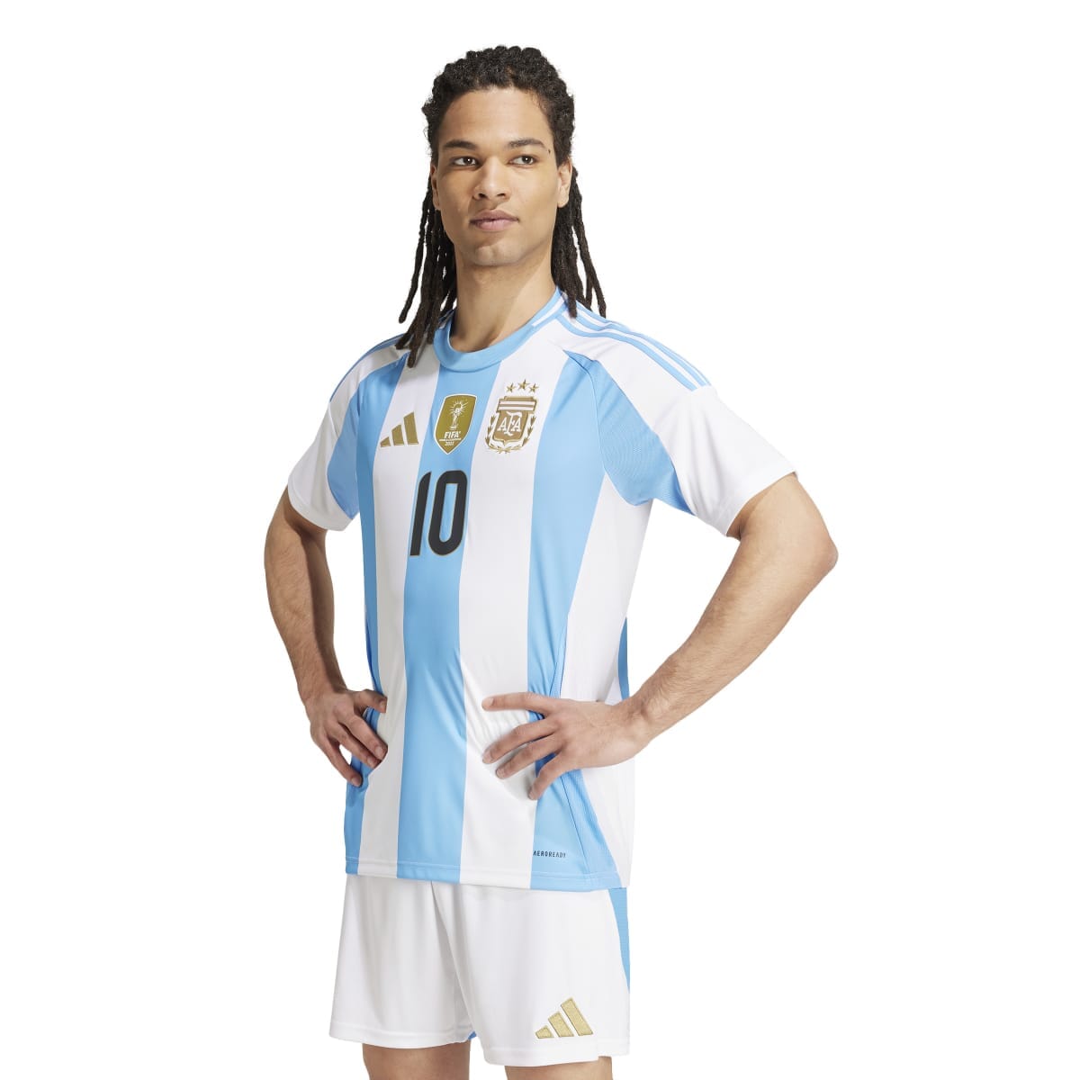 adidas Men&#39;s Argentina 24 Messi Home Jersey | IX7790 Jersey Adidas Adult Small White / Blue Burst 