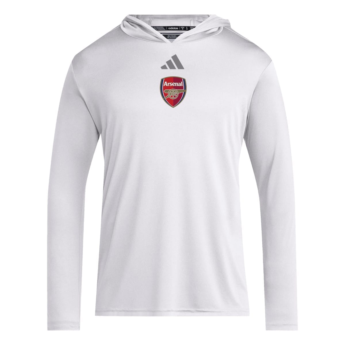 adidas Men&#39;s Arsenal D4T Long Sleeve Hoodie | JE6281 Hoodie adidas Adult Small White 