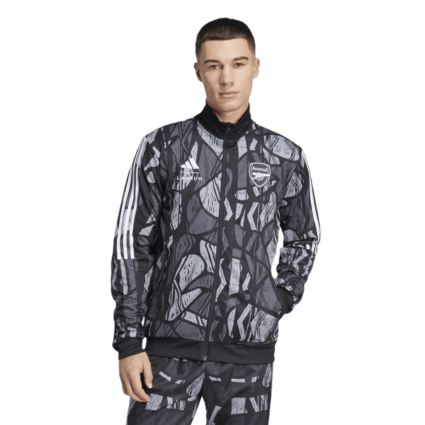 adidas Arsenal ジャージ ダークグレー Adidas Arsenal Tiro 25 Competition Vis Tech Hooded Jacket - Gray