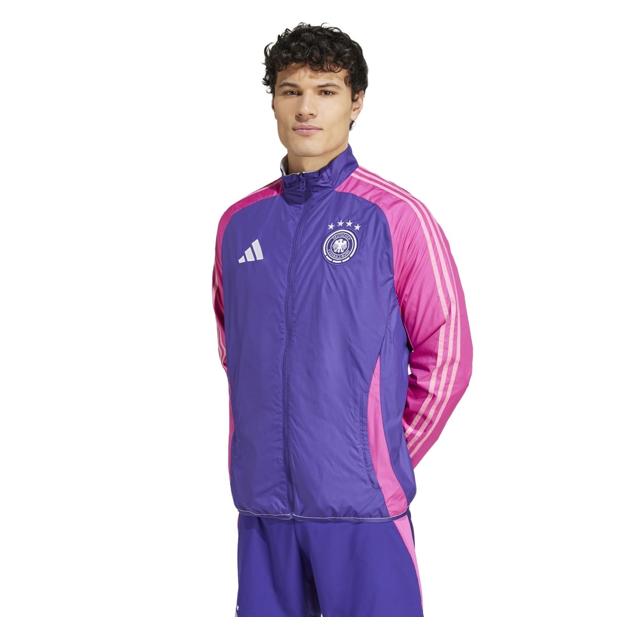 adidas Men&#39;s Germany Anthem Jacket | IX0405 Jersey Adidas Adult Small Team Colleg Purple / Semi Lucid Fuchsia / White 