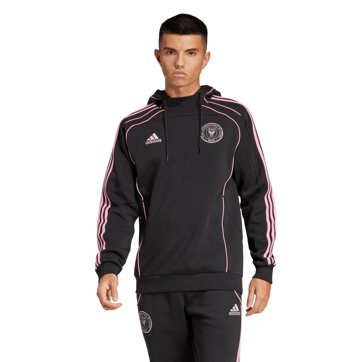 adidas Men&#39;s Inter Miami CF UBP Travel Hoodie | JE5534 Hoodie adidas Adult Small Black 