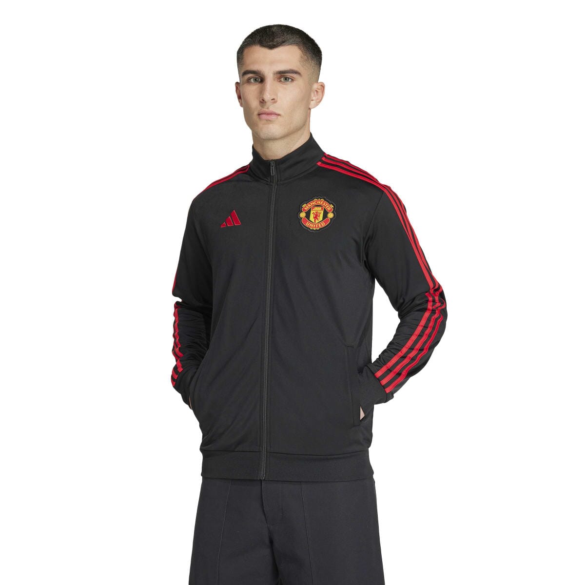 adidas Men&#39;s Manchester United FC DNA Track Top | IT4177 T-Shirt adidas Adult Small Black 