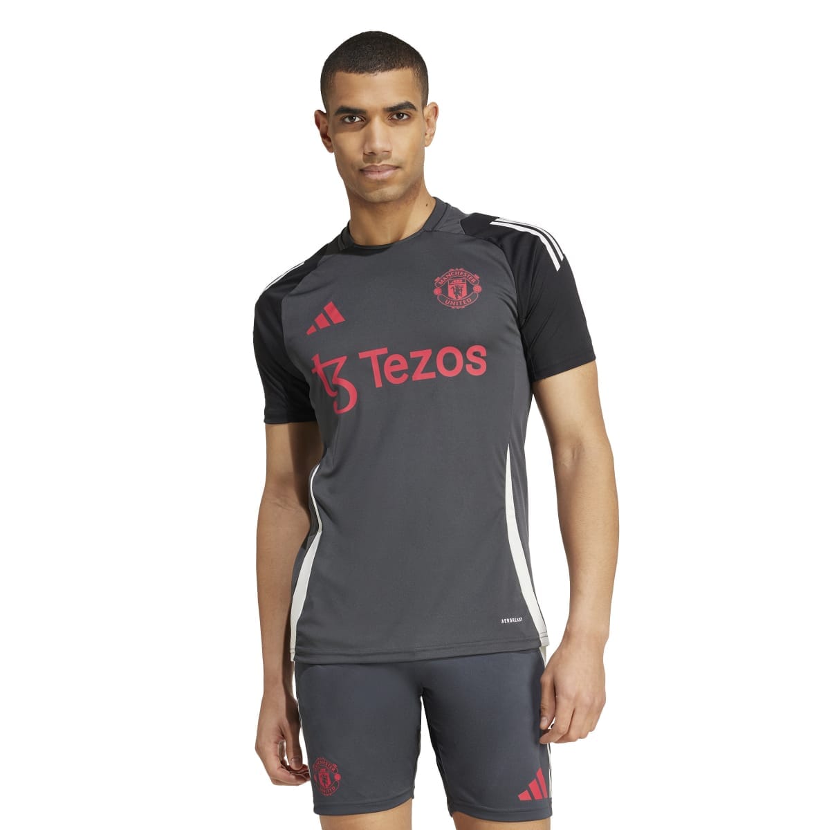 adidas Men&#39;s Manchester United FC Tiro 24 Training Jersey | IS8086 T-Shirt adidas Adult Small Carbon/Black 