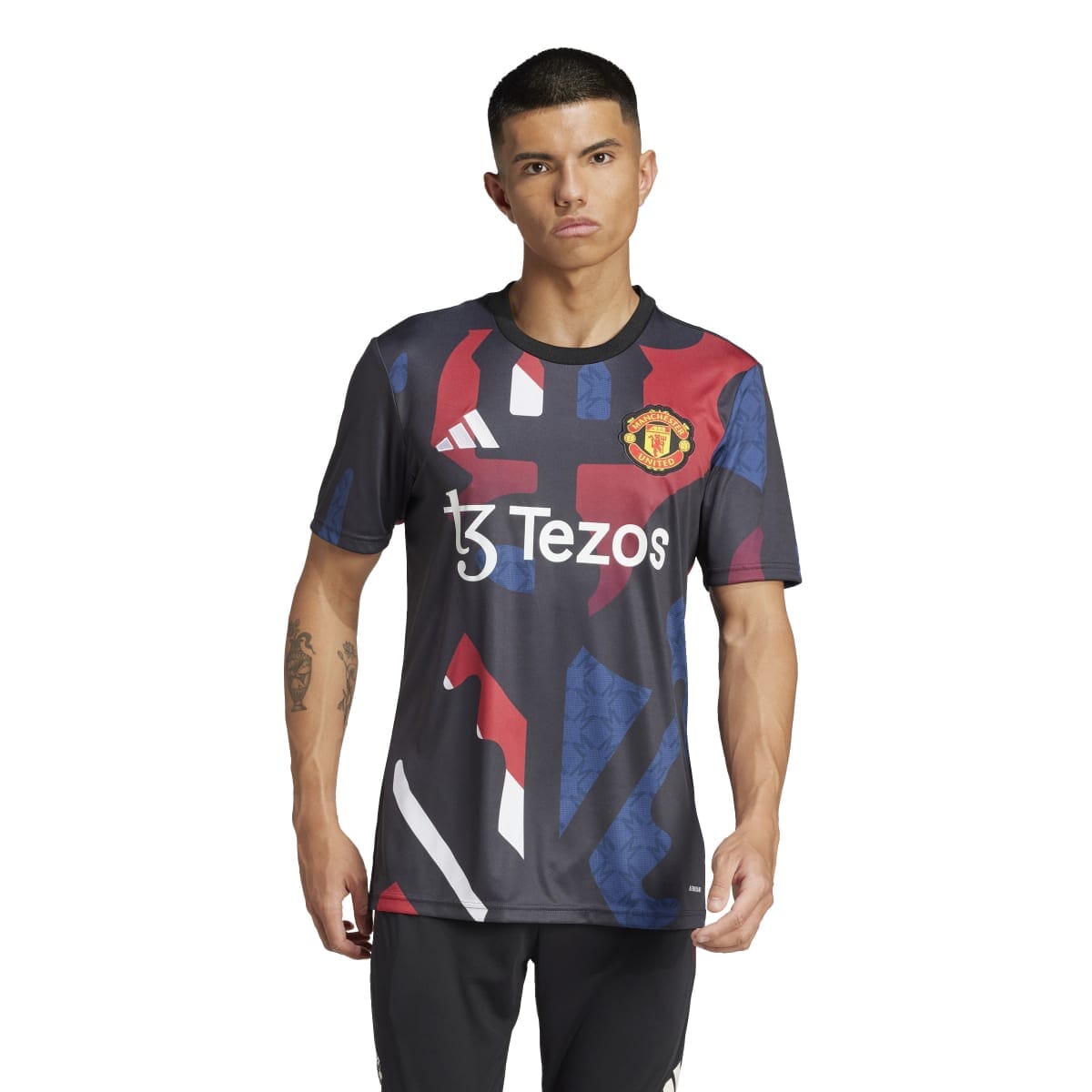 adidas Men&#39;s Manchester United Preshi Shirt | JD7147 Shirt adidas Adult Small Black/Red 