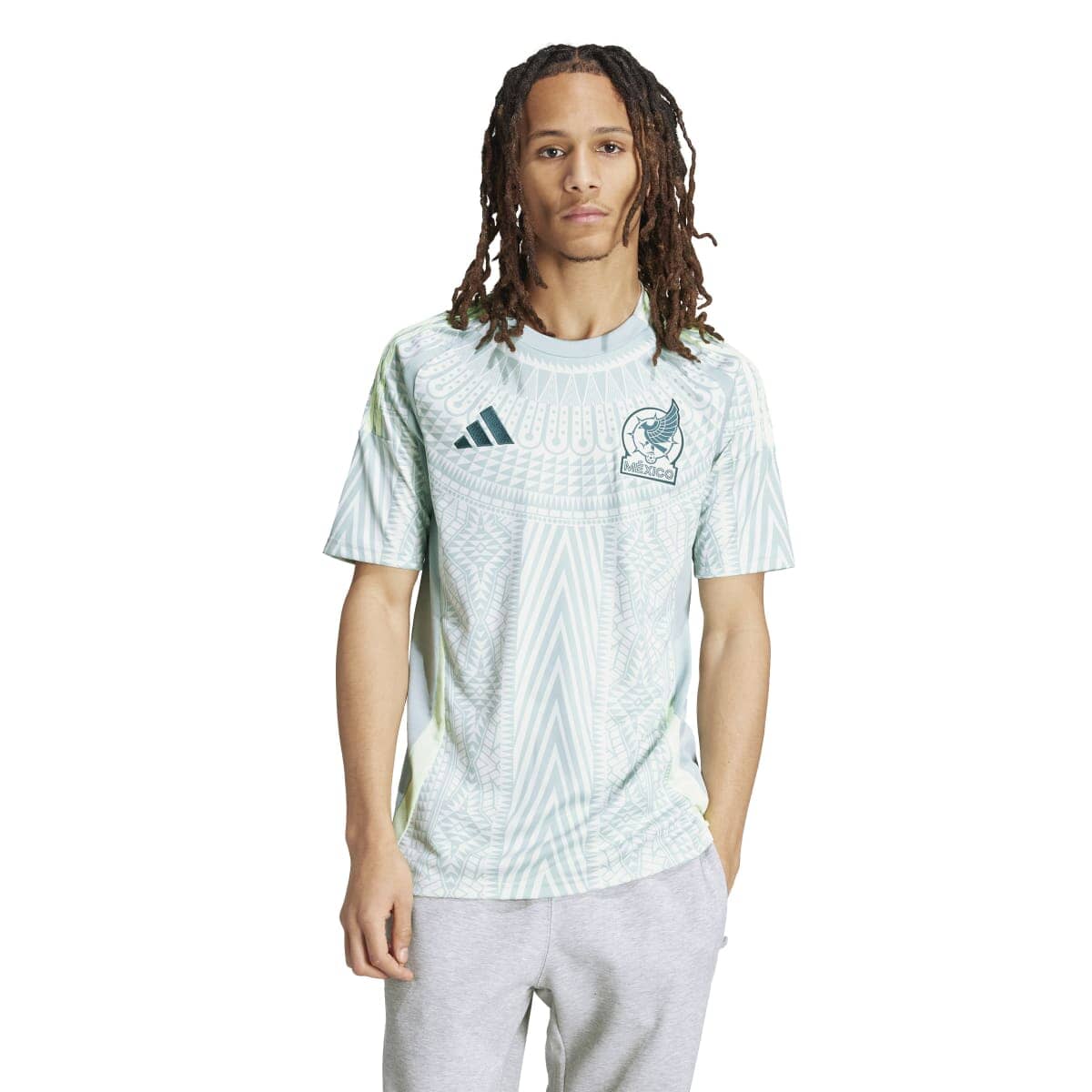 adidas Men&#39;s Mexico 24 Away Jersey | IP6384 Jersey adidas Adult Small Linen Green 