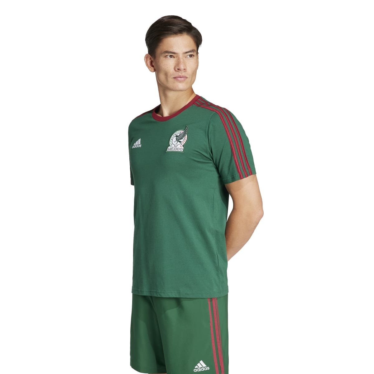 adidas Men&#39;s Mexico DNA 3-Stripes Tee | IU2161 Adidas Adult Small Dark Green 