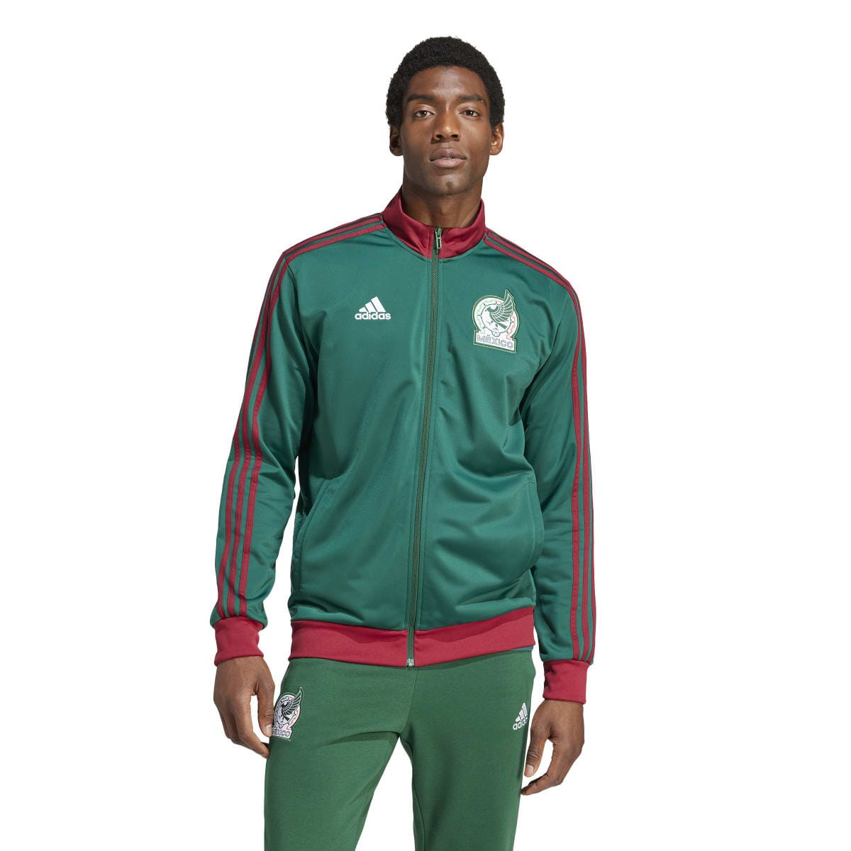 adidas Men's Mexico DNA Track Top Jacket | IT9683 Adidas Adult Small Dark Green 