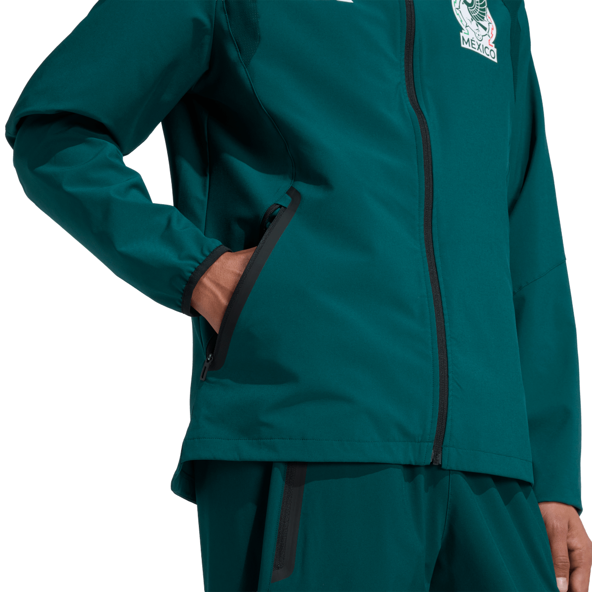 adidas Men's Mexico Tiro Travel Full Zip Windbreaker | JZ6486 adidas Men's Mexico Tiro Travel Full Zip Windbreaker | JZ6486