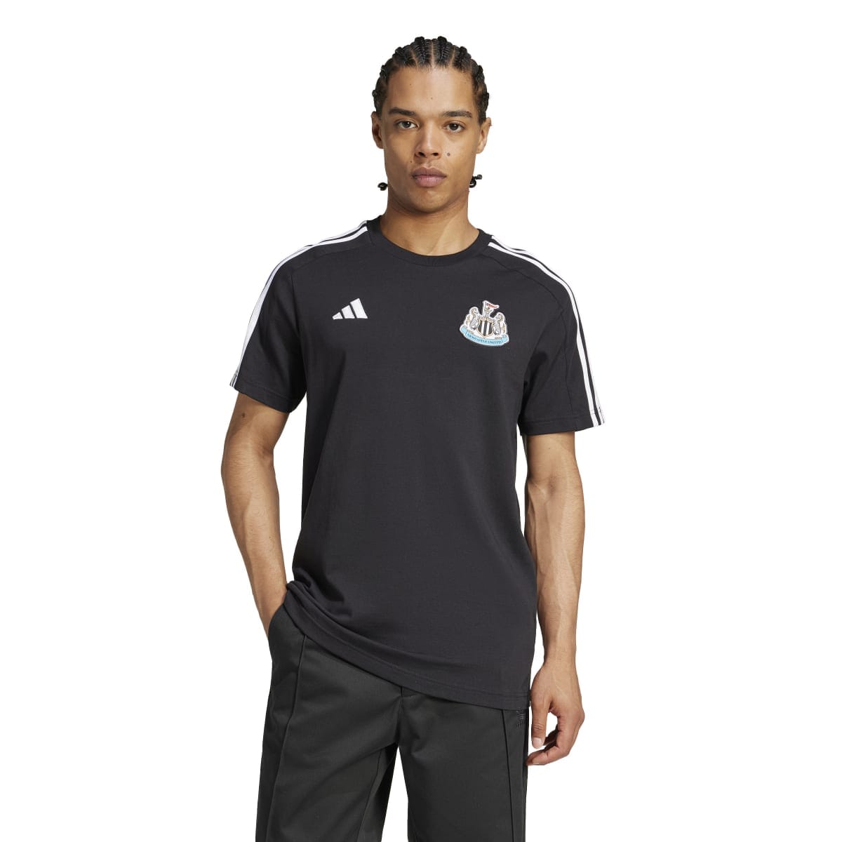 adidas Men&#39;s Newcastle United FC DNA T-Shirt | IX5162 Shirt Adidas Adult Small Black 