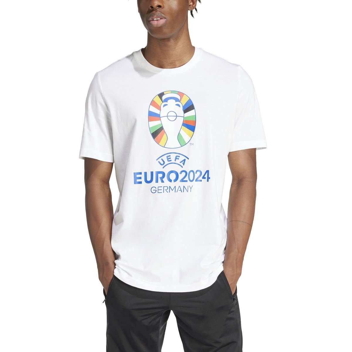 adidas Men's Official Euro 2024 Emblem Tee | IT9290 - Goal Kick Soccer