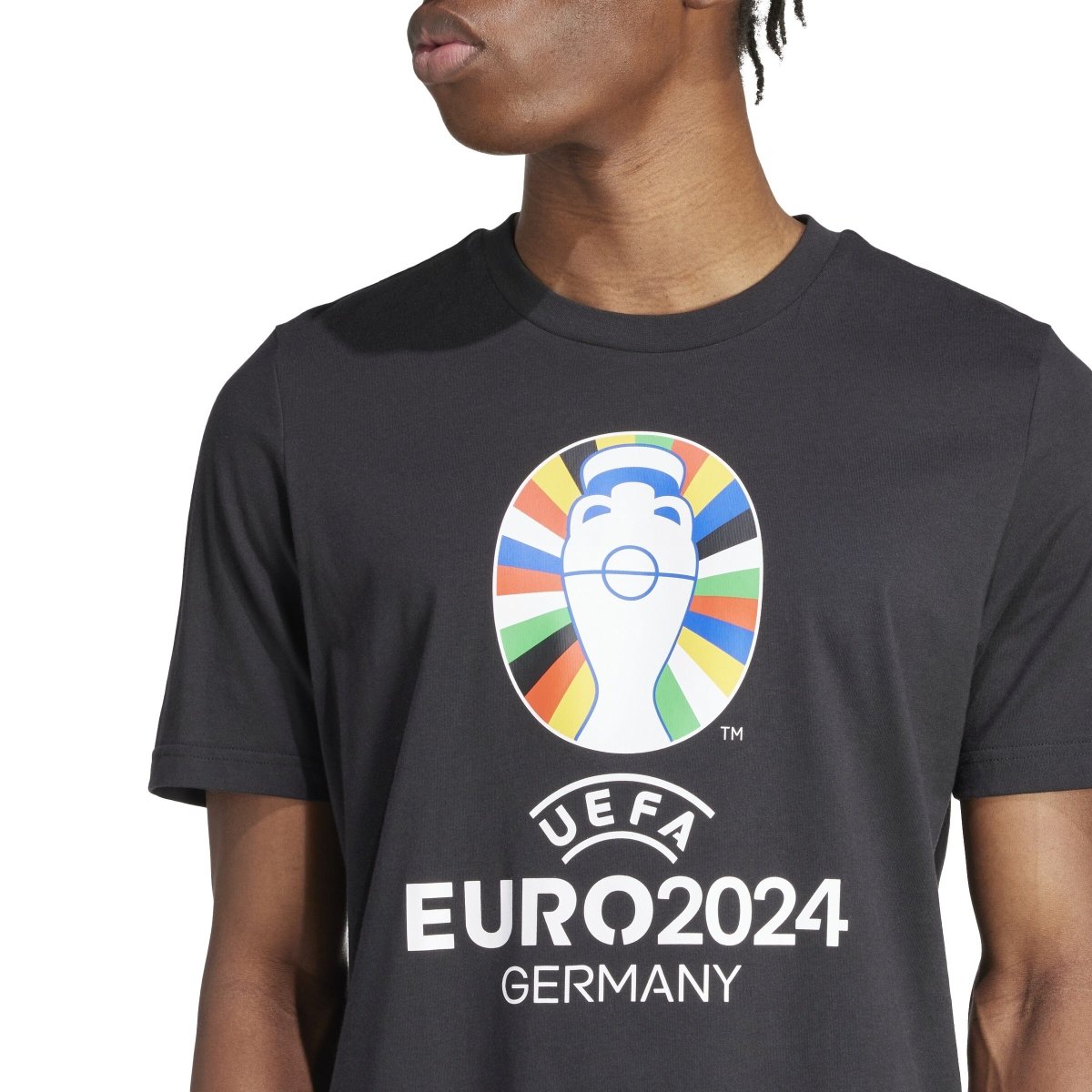 adidas Men's Official Euro 2024 Emblem Tee | IT9291 - Goal Kick Soccer