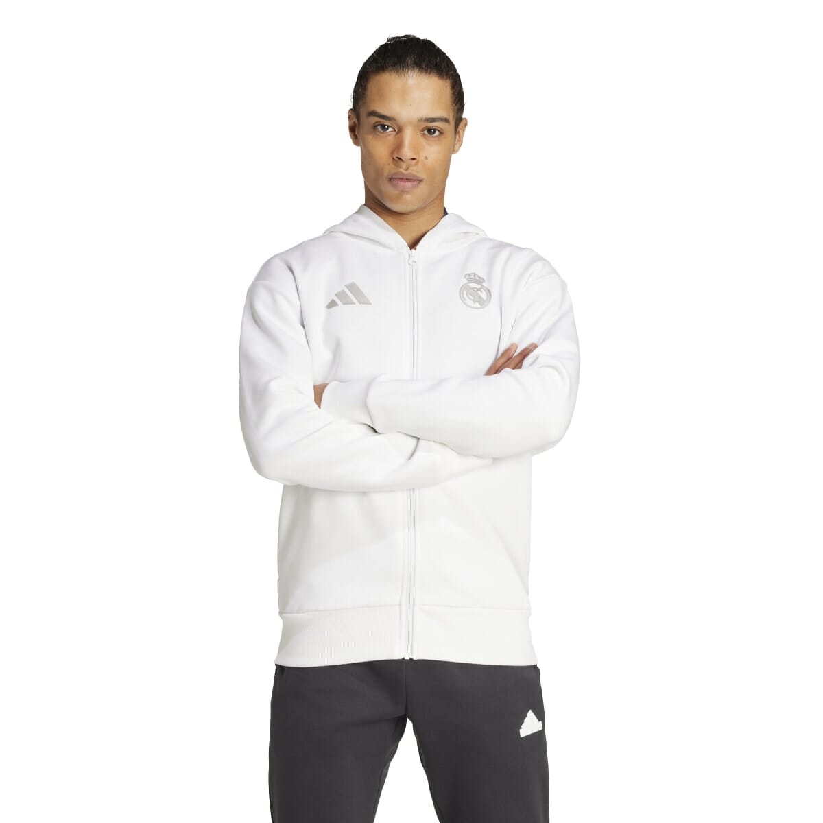 adidas Men&#39;s Real Madrid Anthem Jacket | IT3805 T-Shirt adidas Adult Small White 