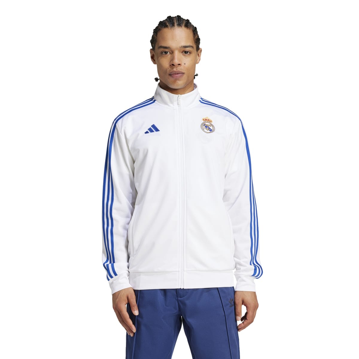 adidas Men&#39;s Real Madrid DNA Track Top | IT3804 Jersey adidas Adult Small White 