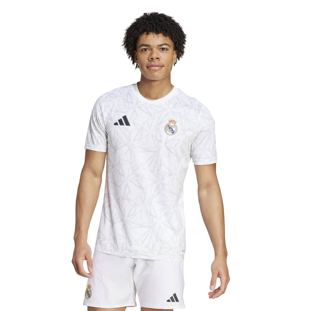 adidas Men&#39;s Real Madrid Pre-Match Jersey | IT5101 T-Shirt adidas Adult Small White / Clear Grey 