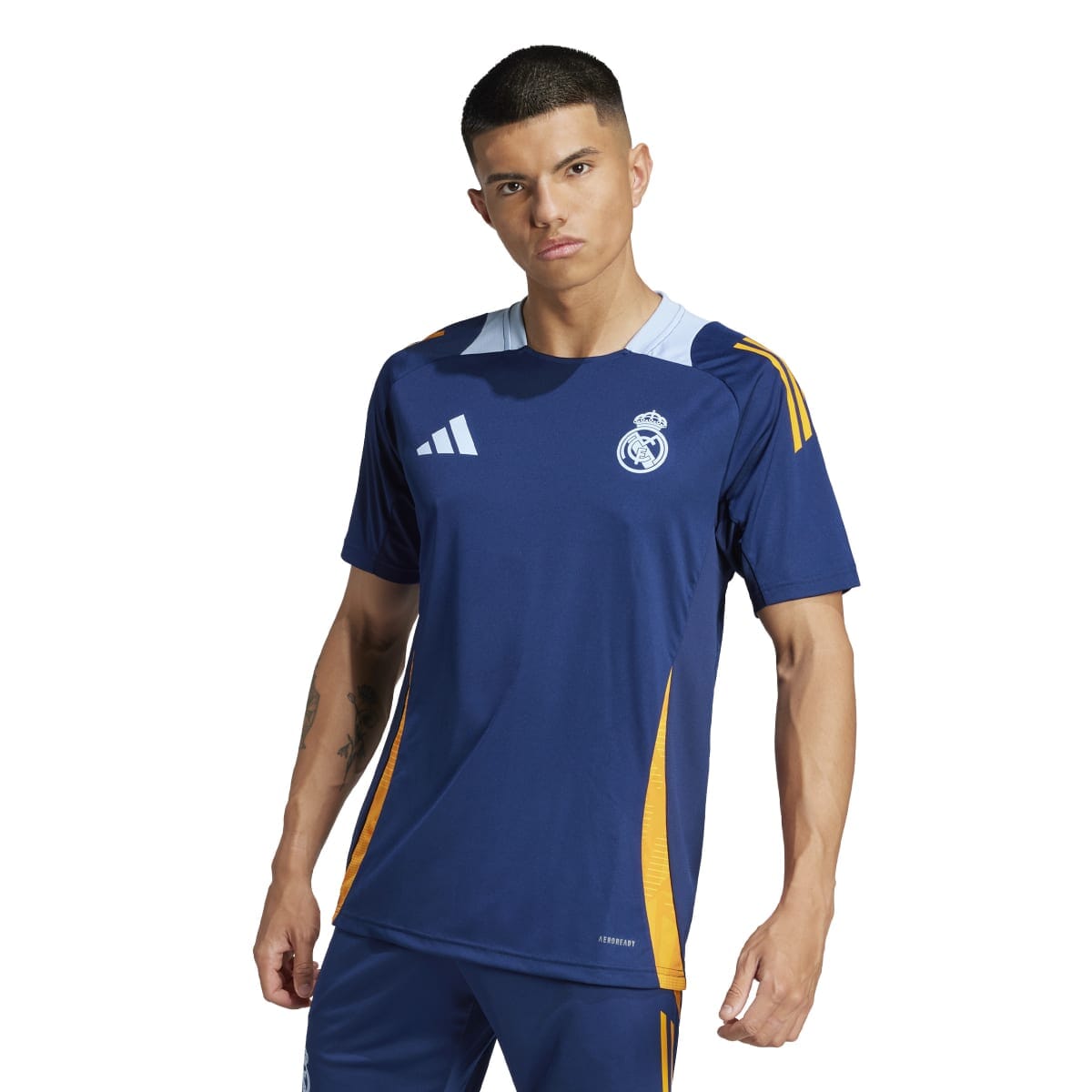 adidas Men's Real Madrid Training Jersey | JE4207 Jersey adidas Adult Small Team Navy Blue 