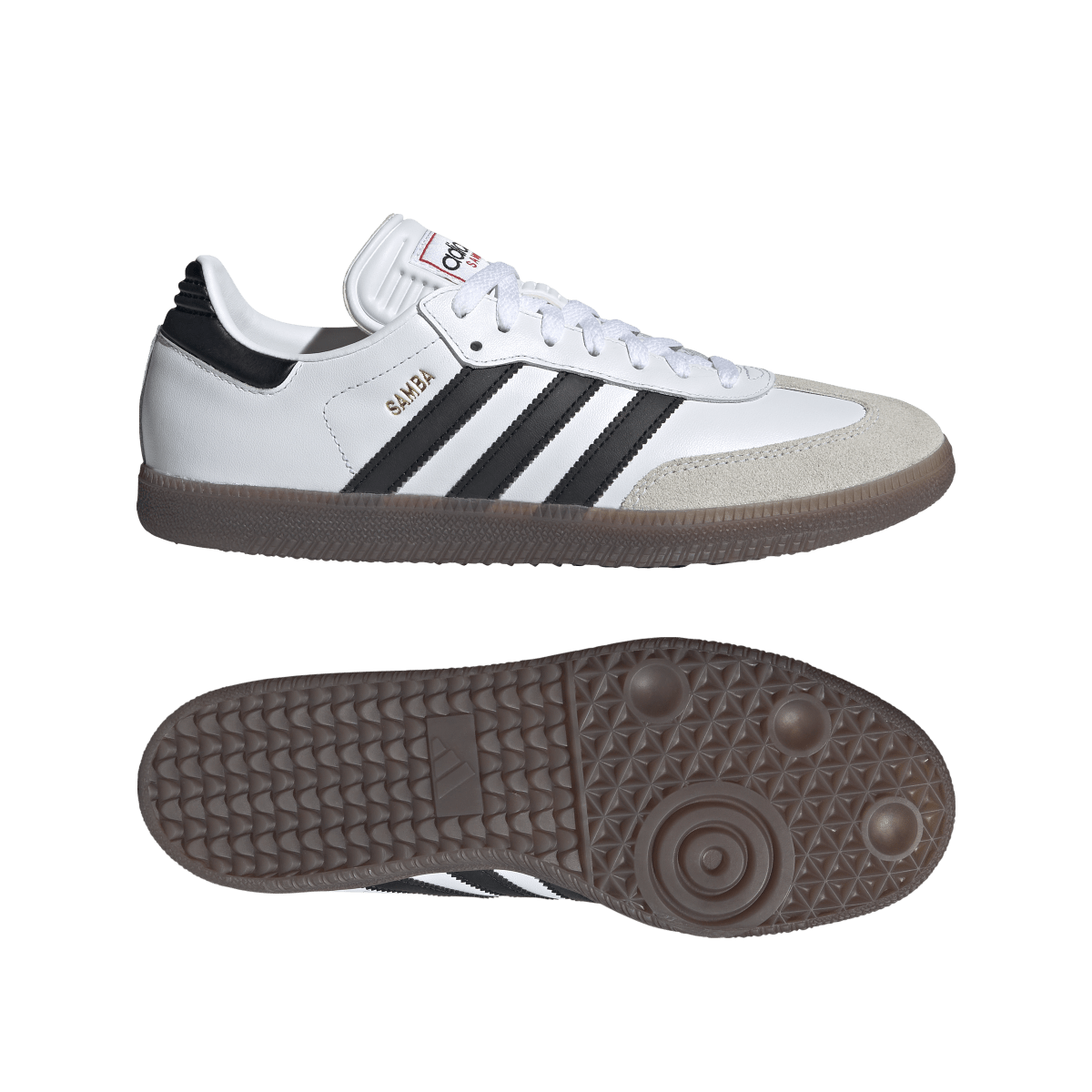 adidas Men's Samba Indoor Soccer Shoes Cloud White / Core Black / Vivid Red / 7.5 adidas Men's Samba Indoor Soccer Shoes Cloud White / Core Black / Vivid Red / 7.5