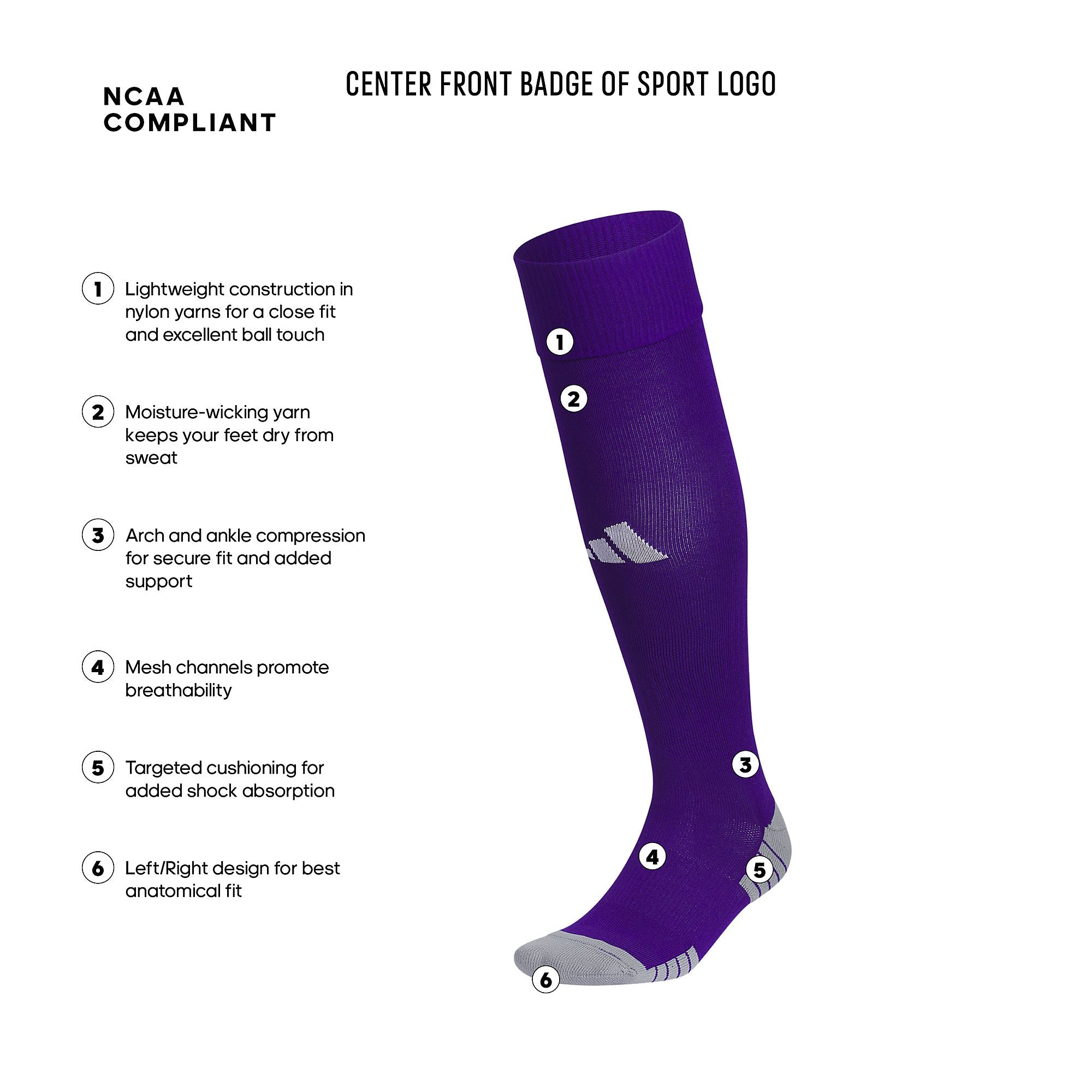 adidas Purple Team Speed Pro 2 OTC | 5157950 Soccer Socks Adidas 