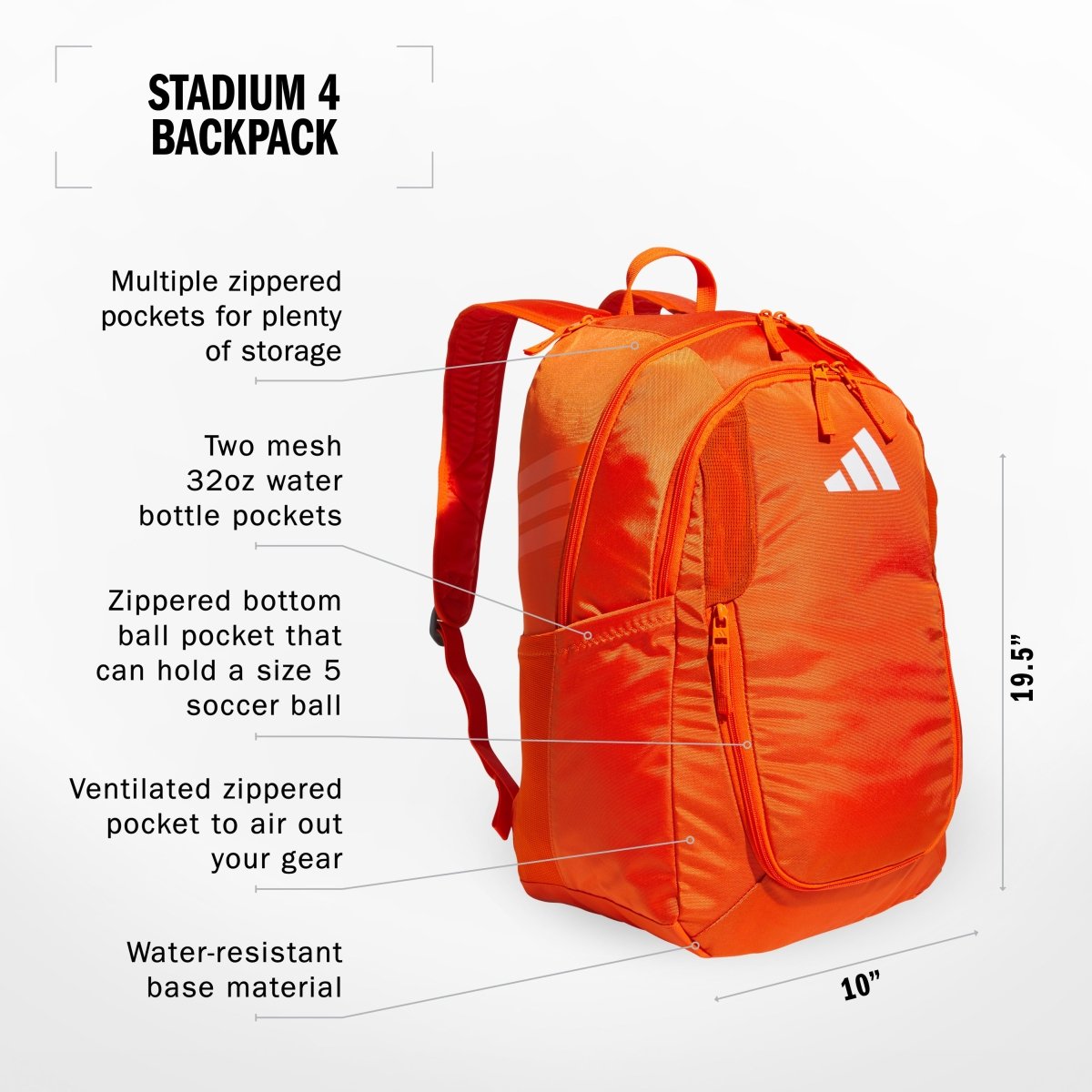 adidas Stadium 4 Backpack | 5159498 - Goal Kick Soccer adidas Stadium 4 Backpack | 5159498 - Goal Kick Soccer