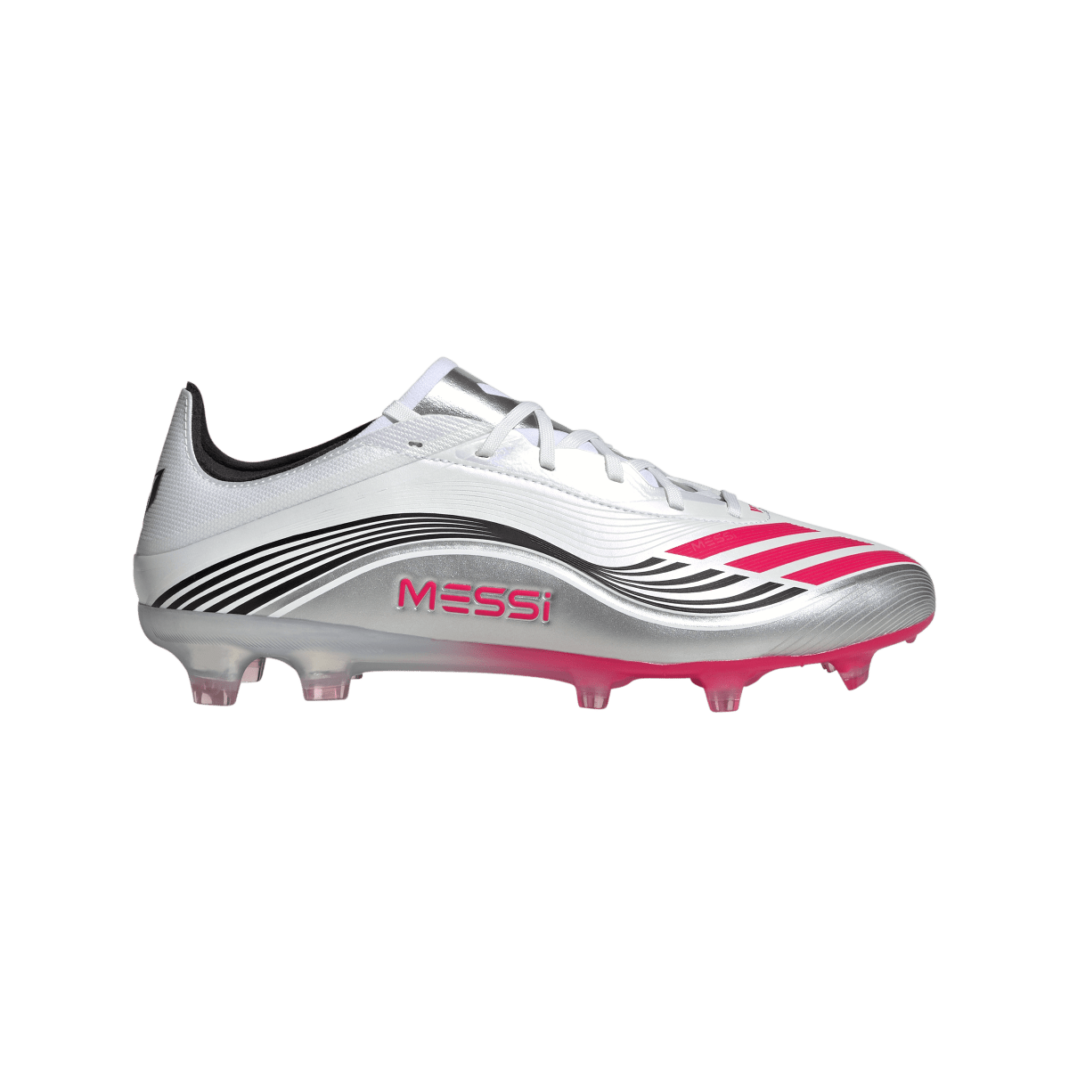 adidas F50 Messi Pro Firm Ground Cleats - Unisex - Cloud White / Red / Silver - 10.5 adidas F50 Messi Pro Firm Ground Cleats - Unisex - Cloud White / Red / Silver - 10.5