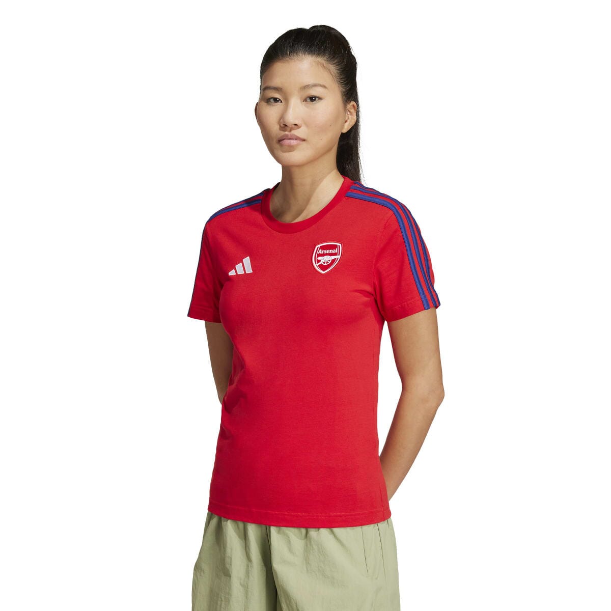 adidas Women&#39;s Arsenal 3-Stripes T-Shirt | IT4106 Apparel Adidas Small Red 