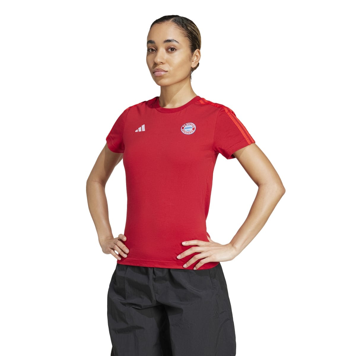 adidas Women&#39;s FC Bayern 3-Stripes T-Shirt | IT4147 Hoodie adidas Small Red 