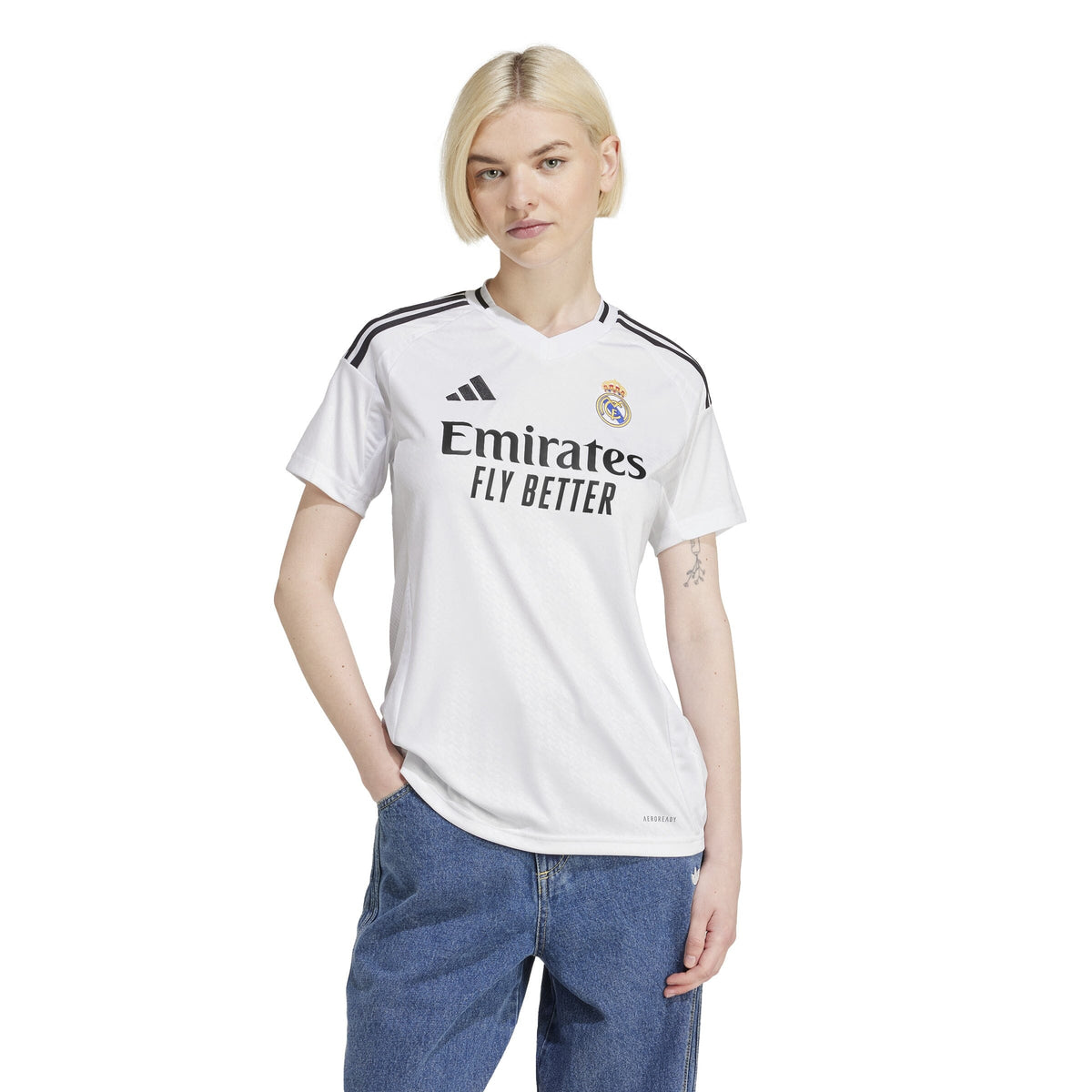 adidas Women&#39;s Real Madrid 24/25 Home Jersey | IT5182 Jersey Adidas Small White 