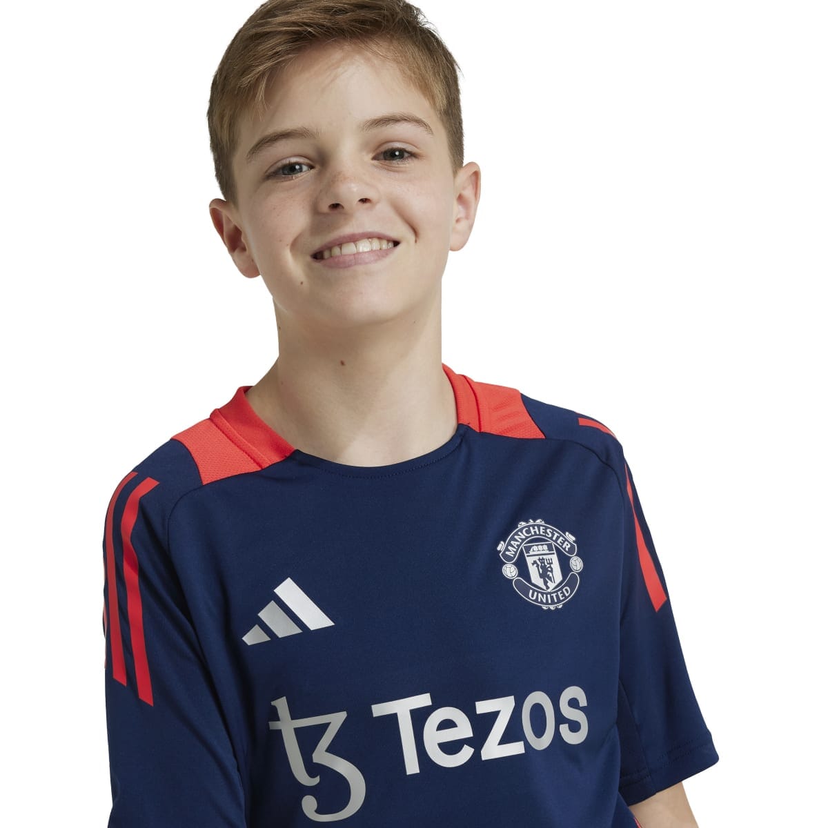 adidas Youth Manchester United Tiro 24 Training Jersey | IT2013 Jersey Adidas Youth Medium Night Indigo / Bright Red 