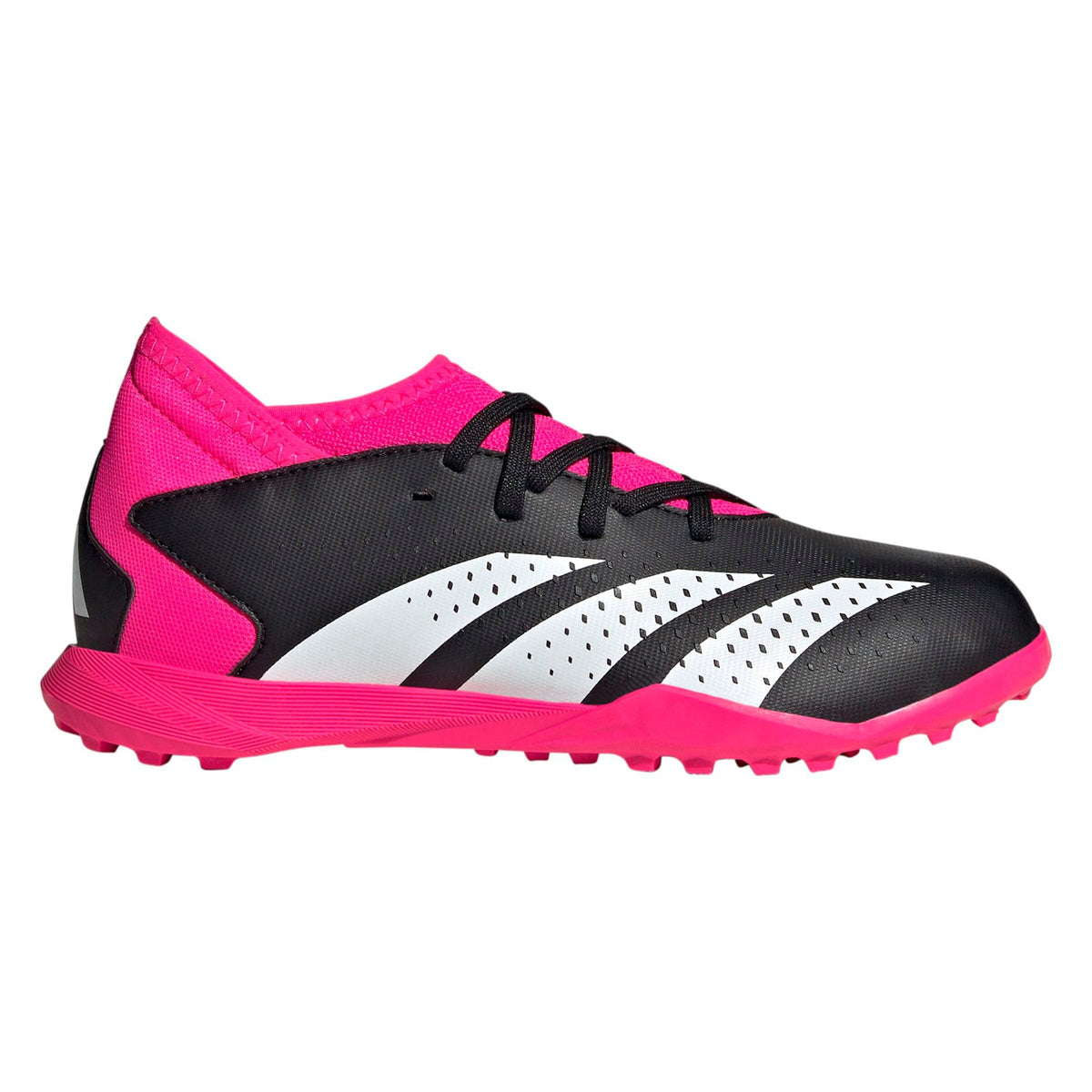 adidas Youth Predator Accuracy.3 Turf Shoes | GW7078 Cleats Adidas 11K Core Black / FTWR White / Team Shock Pink 2 