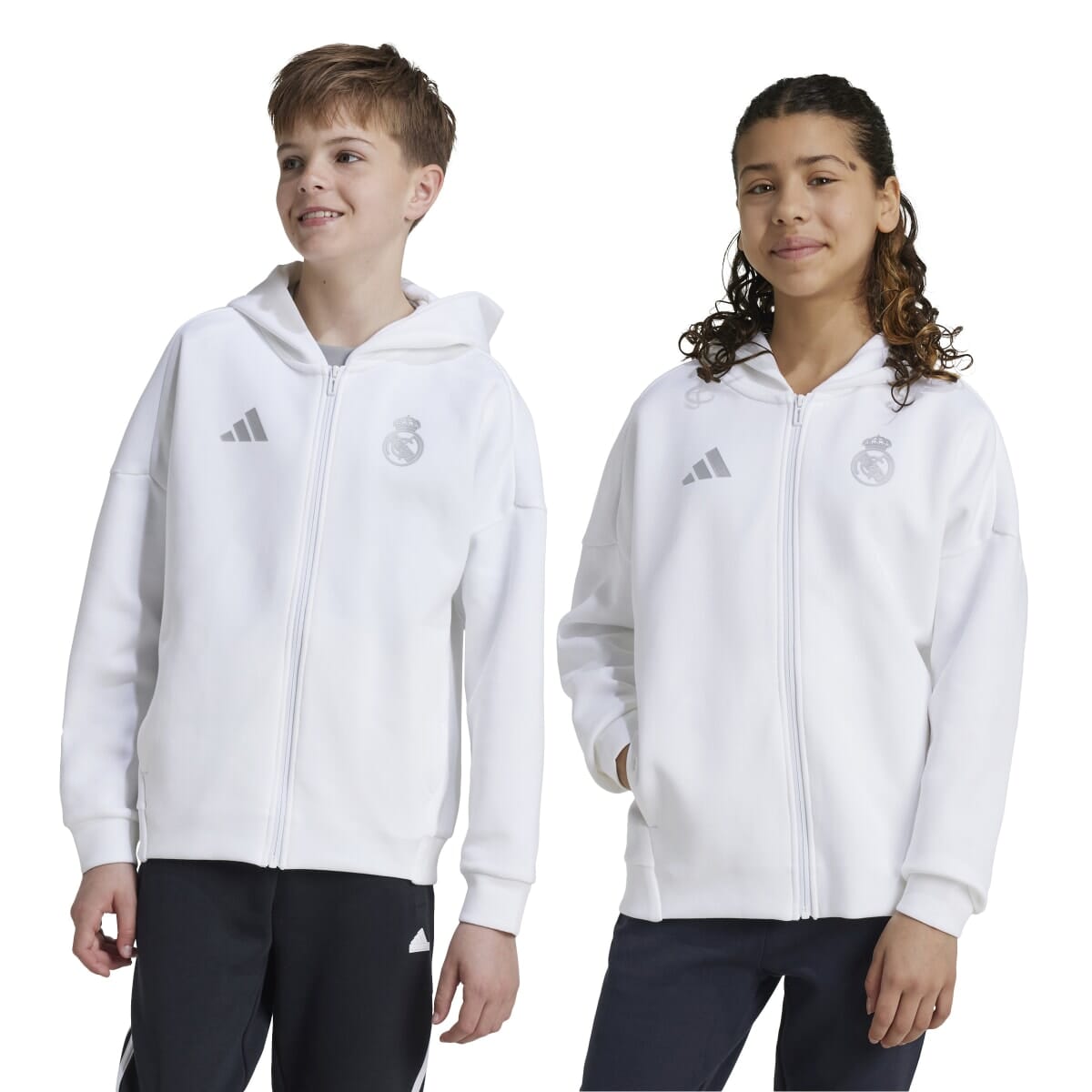 adidas Youth Real Madrid Anthem Jacket | IT3803 Jacket adidas Youth Large White 