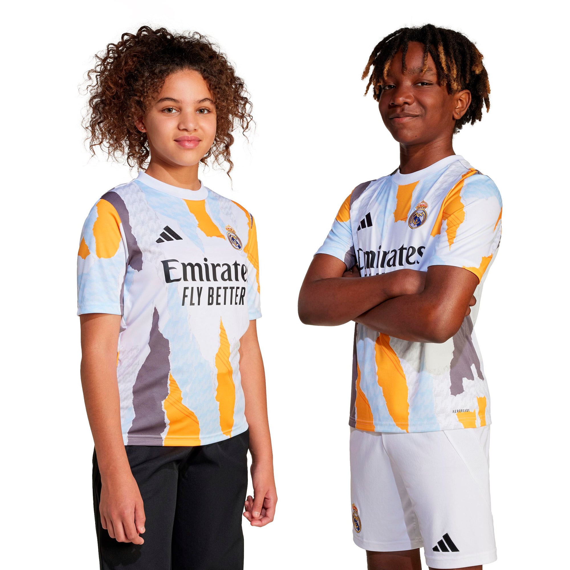 adidas Youth Real Madrid Pre-Match Jersey | JJ3491 Hoodie adidas Youth Small White/Creora/Chacoa 