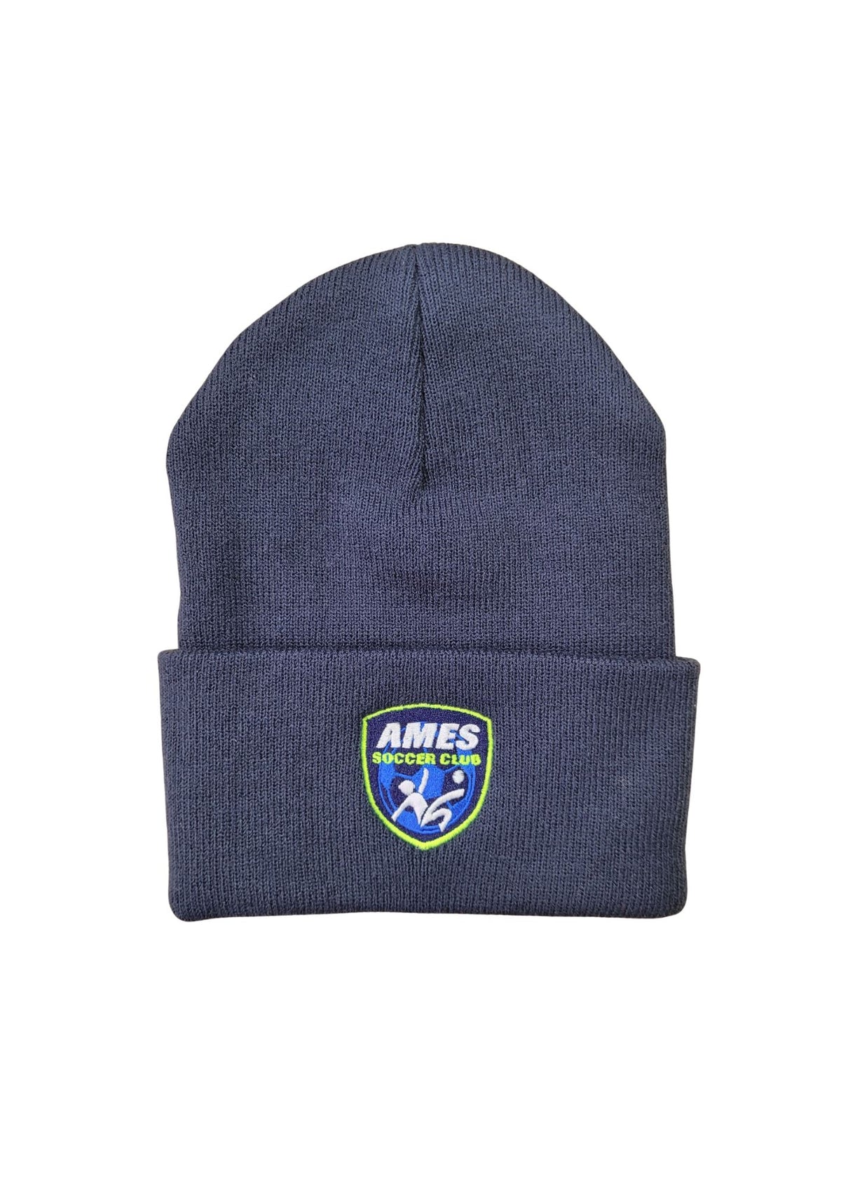 Ames Soccer Club | Solid Knit Fold Over Beanie-AS IS beanie Augusta OSFM Navy 