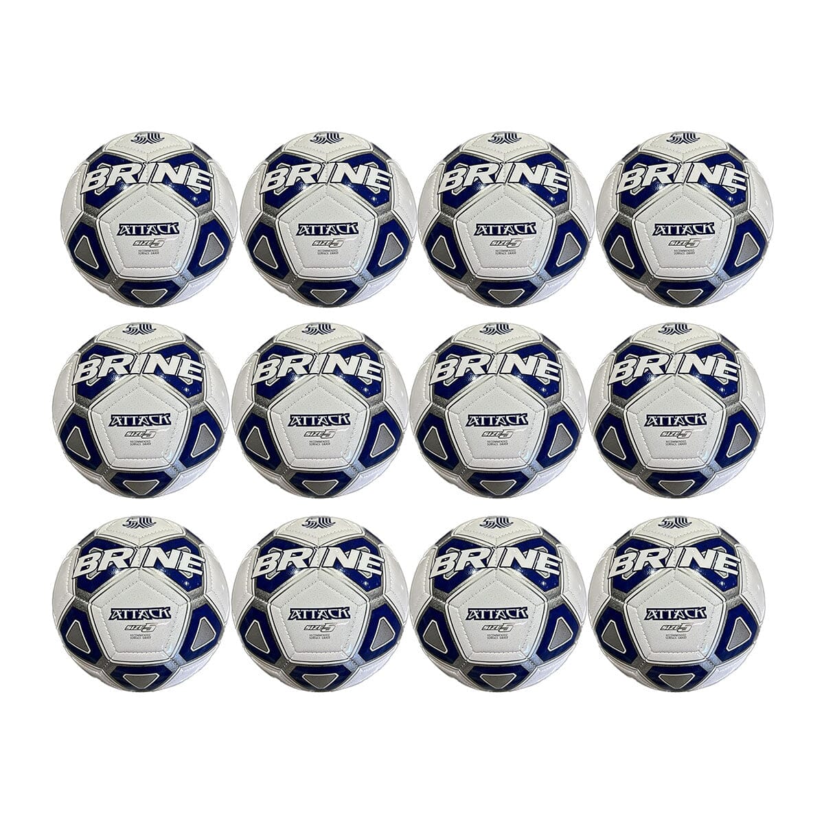 Brine Attack Soccer Ball Pack - 12 Balls | FB23313G Soccer Ball Brine 3 Navy 