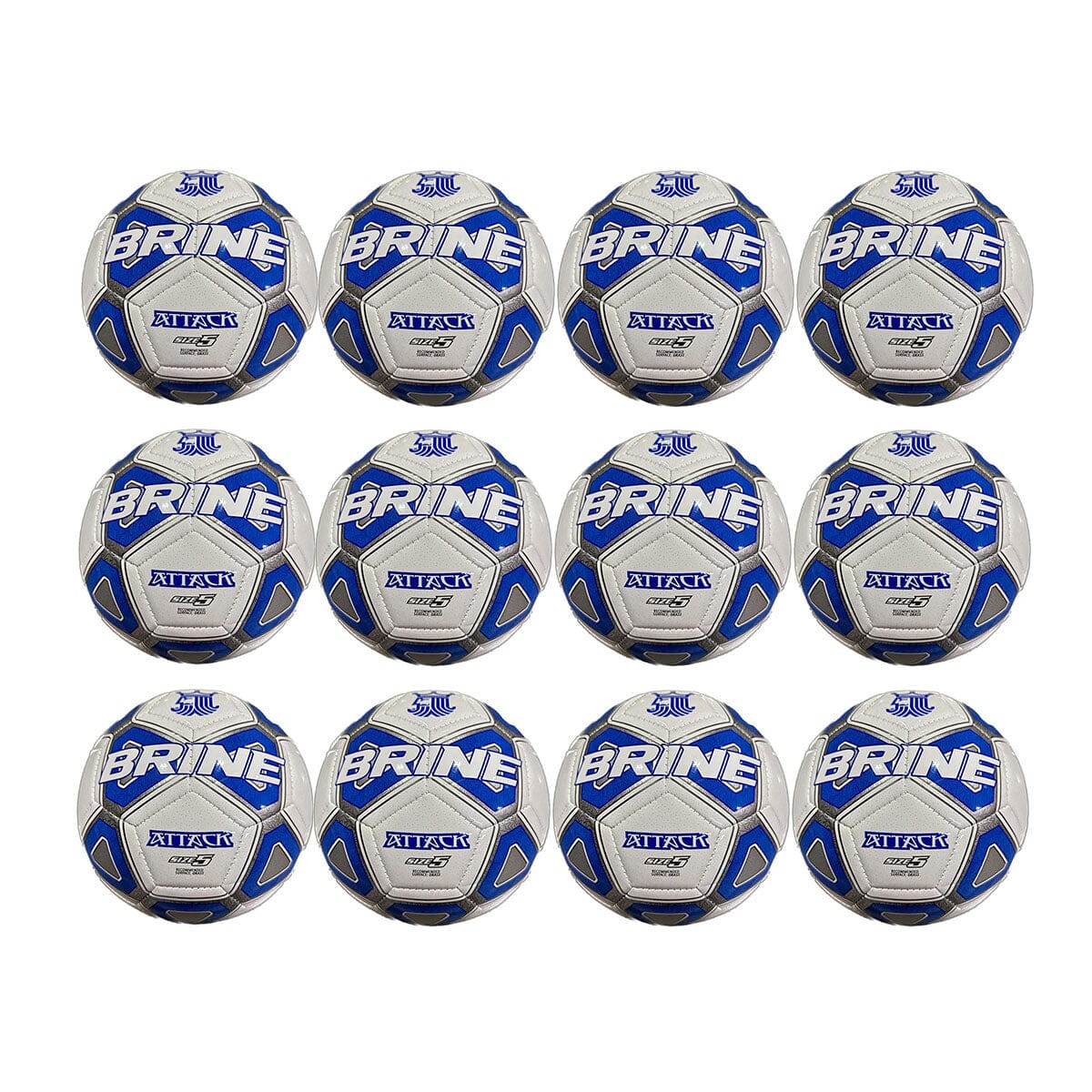 Brine Attack Soccer Ball Pack - 12 Balls | FB23313G Soccer Ball Brine 3 Royal 