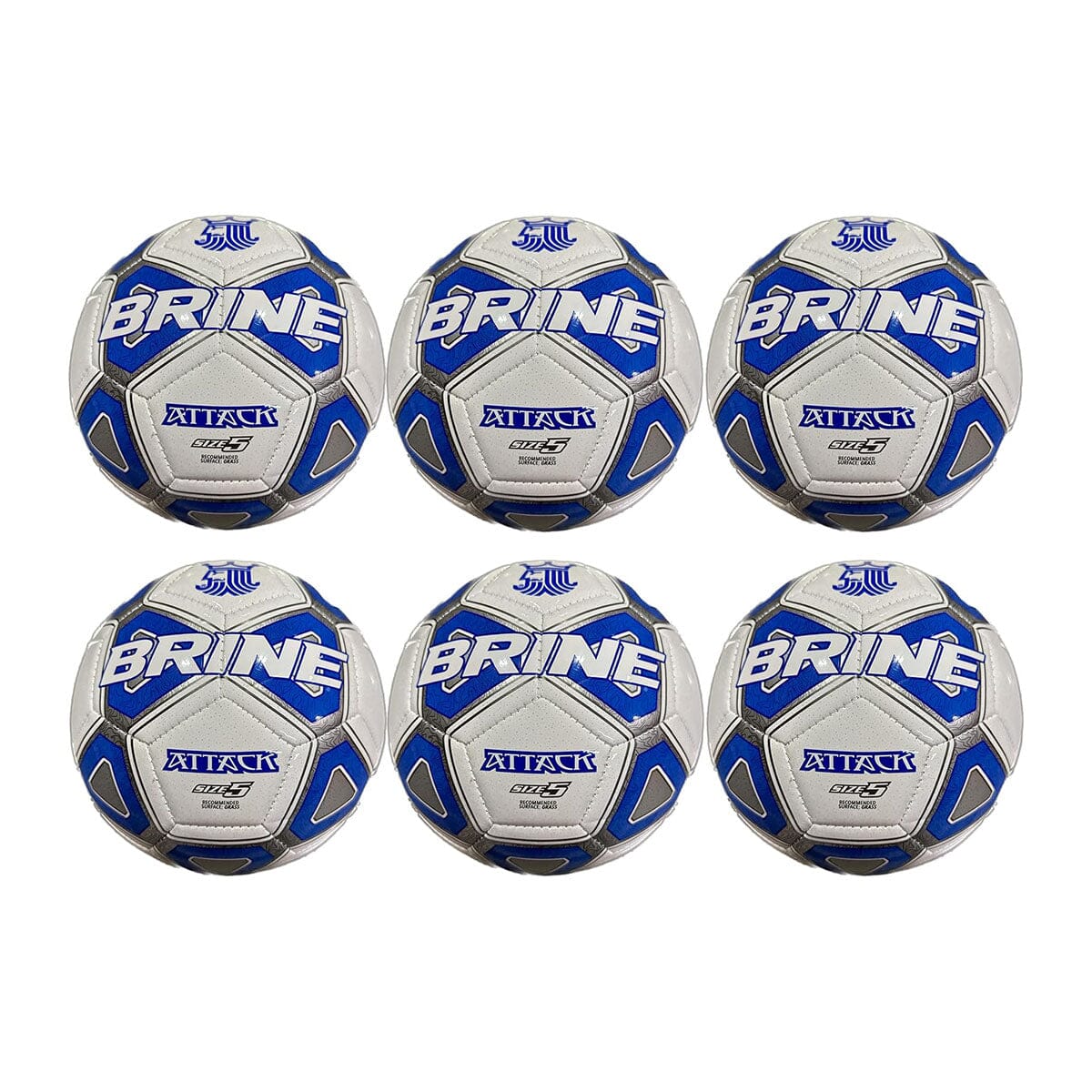 Brine Attack Soccer Ball Pack - 6 Balls | FB23313G Soccer Ball Brine 3 Royal 