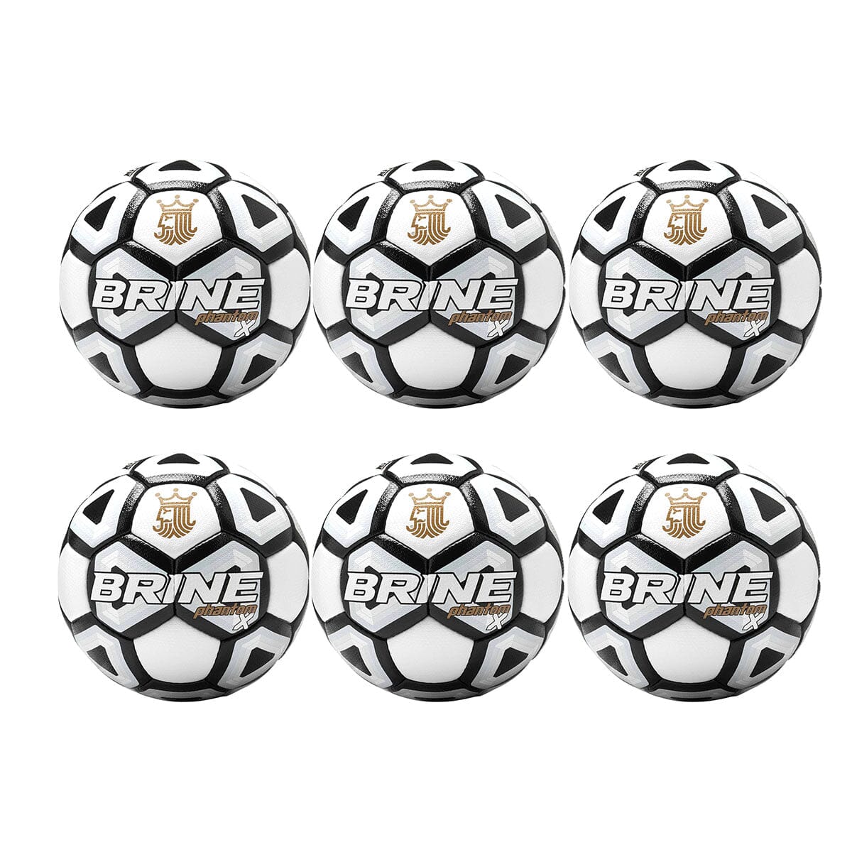 Brine Phantom X Soccer Ball - 6 Packs | SBPHTMX7 Soccer Ball Brine 5 White/Black 